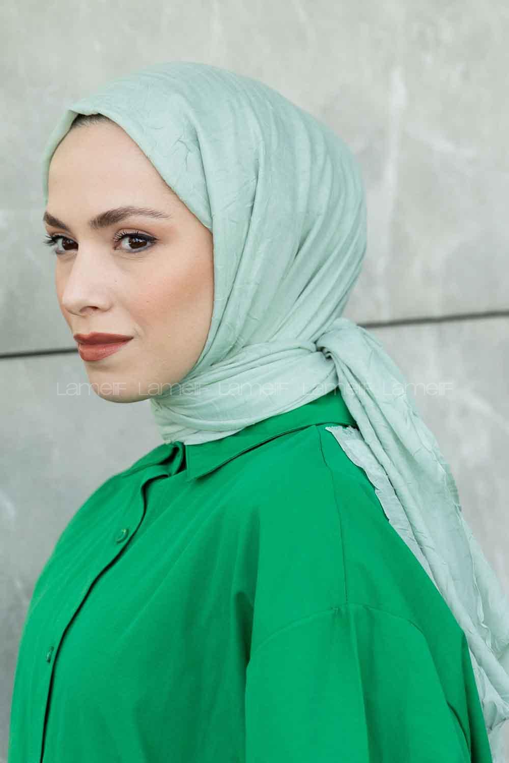 Lamelif Bambu Şal Uçuk Yeşil