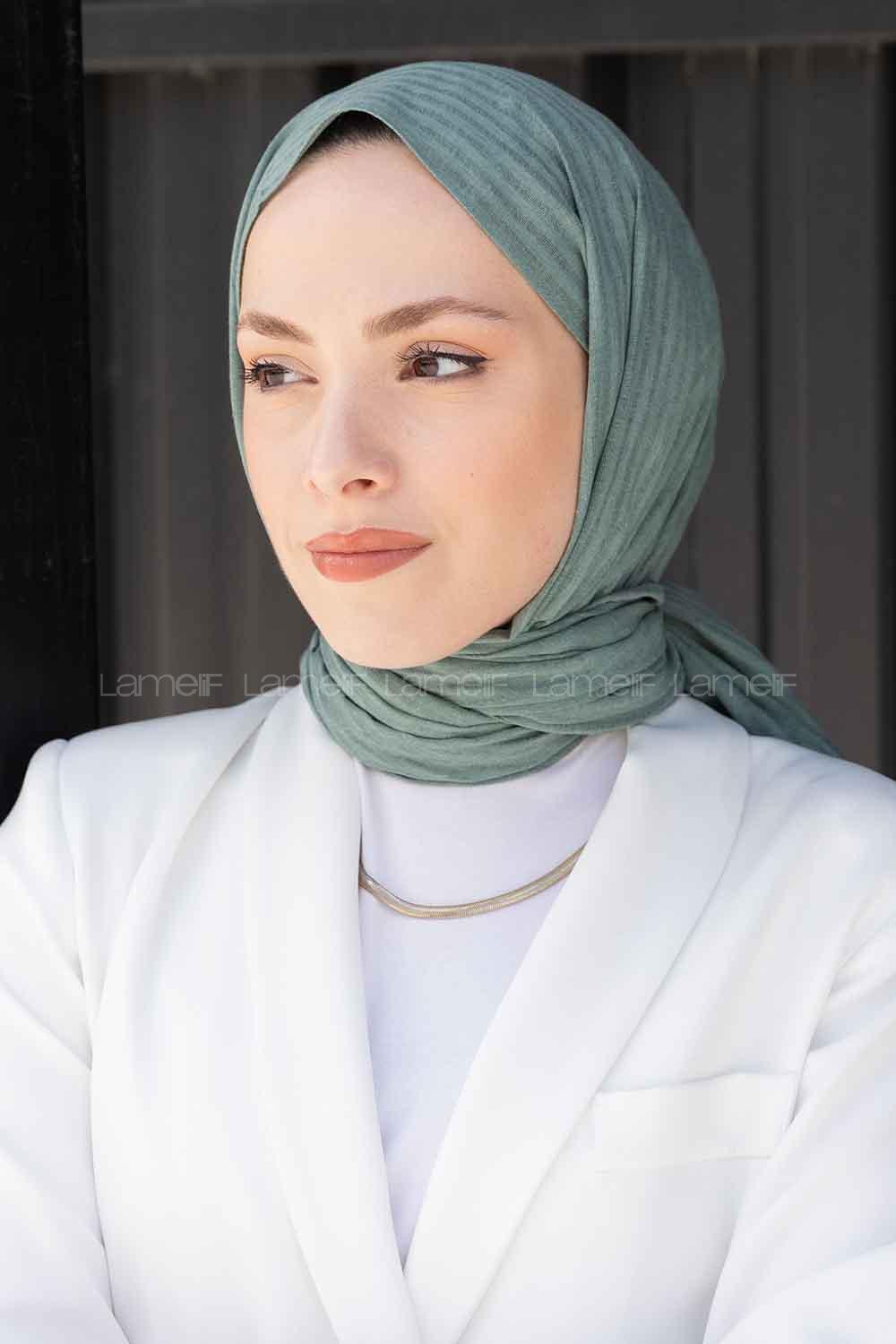 Lamelif Cotton Line Şal Çağla Yeşili