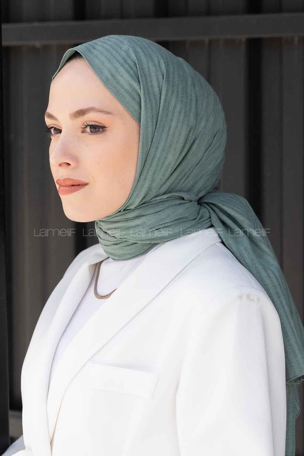 Lamelif Cotton Line Şal Çağla Yeşili