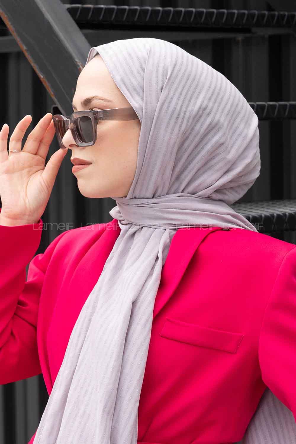 Lamelif Cotton Line Şal Gri