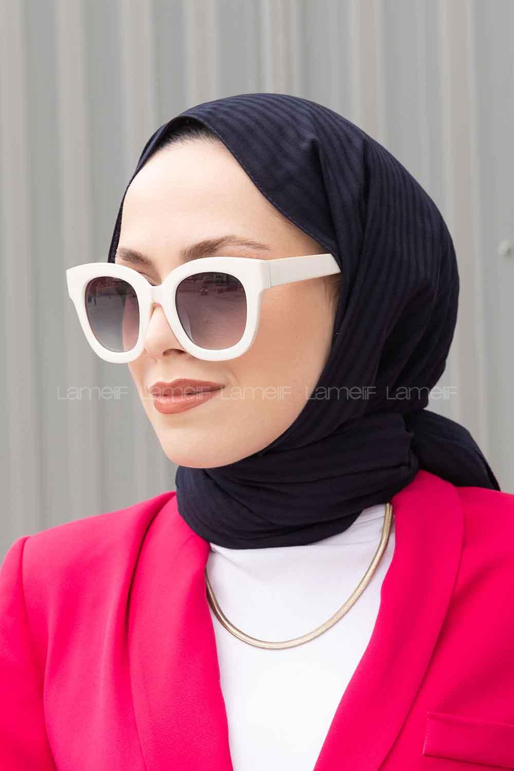 Lamelif Cotton Line Şal Lacivert