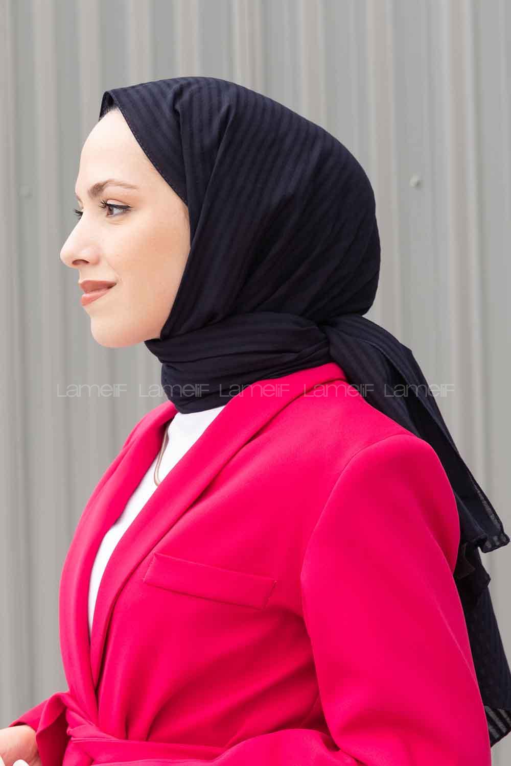 Lamelif Cotton Line Şal Lacivert