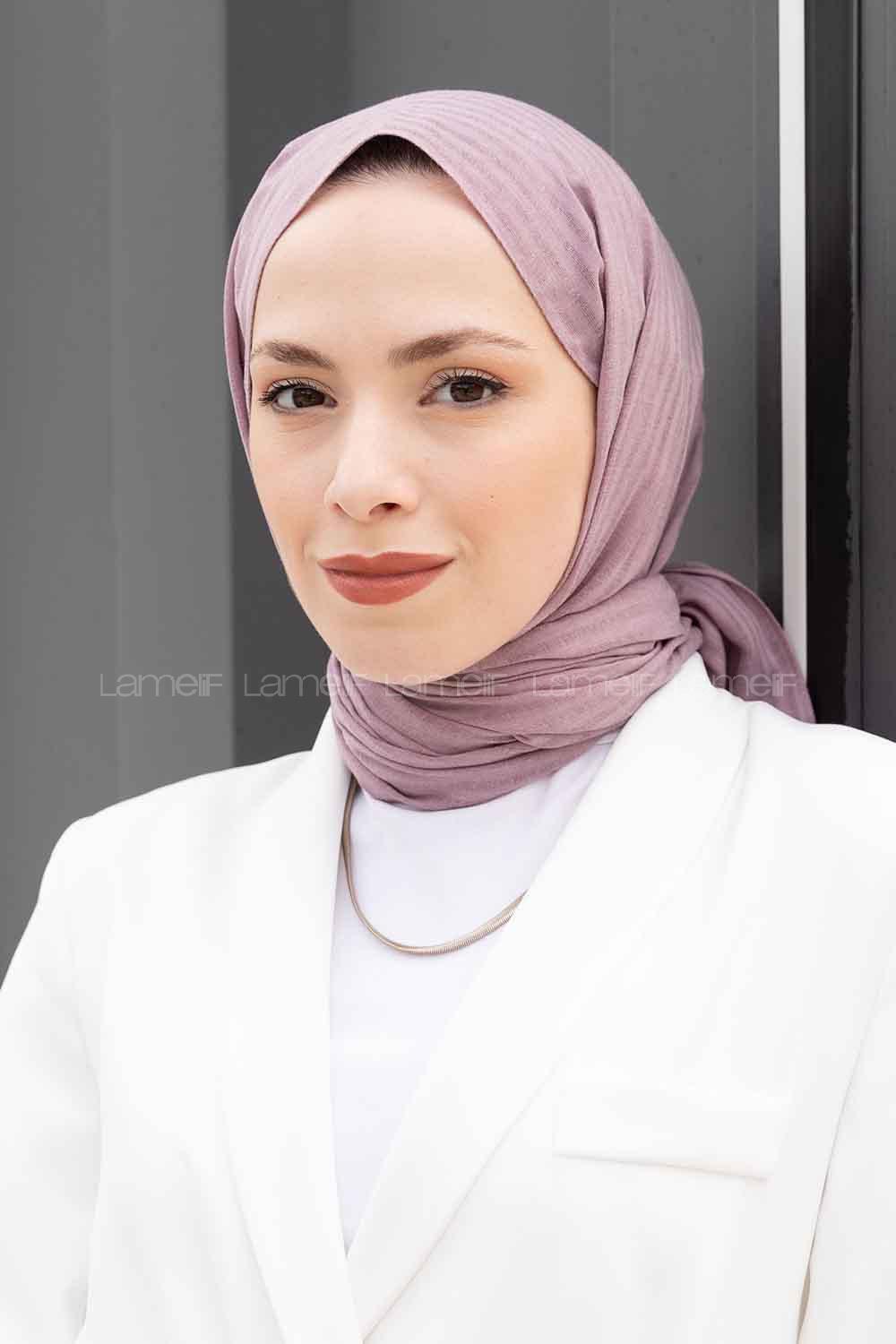 Lamelif Cotton Line Şal Lila