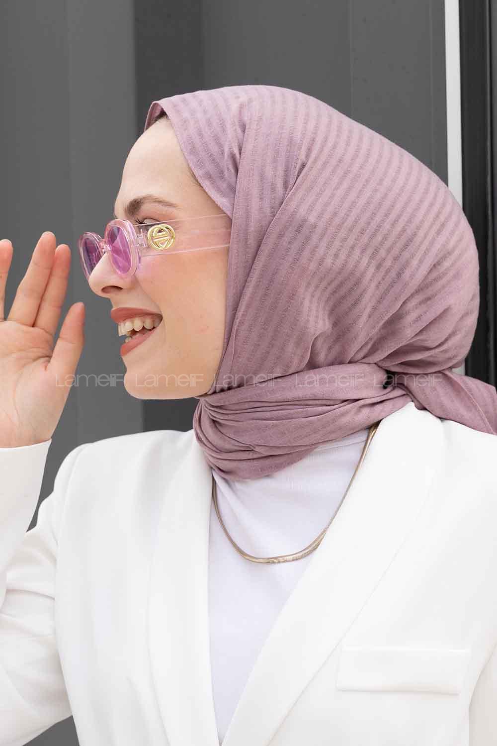 Lamelif Cotton Line Şal Lila
