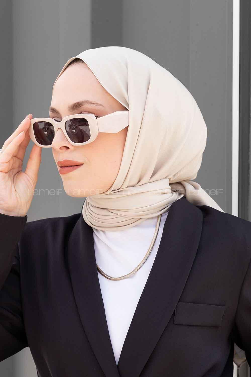 Lamelif Pamuk Caz Şal Açık Bej