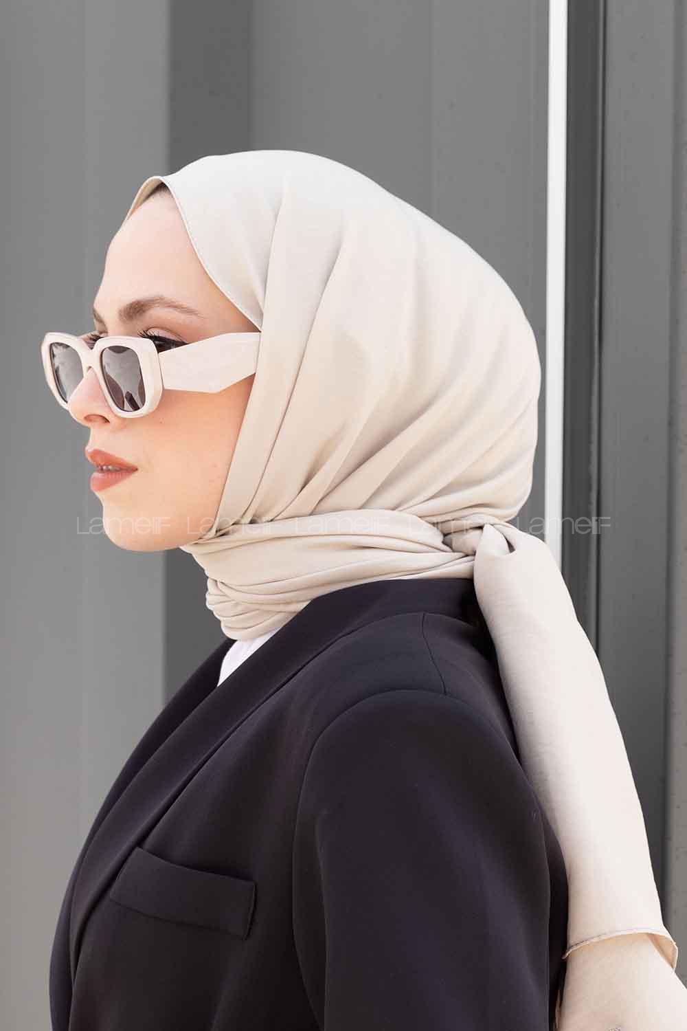 Lamelif Pamuk Caz Şal Açık Bej