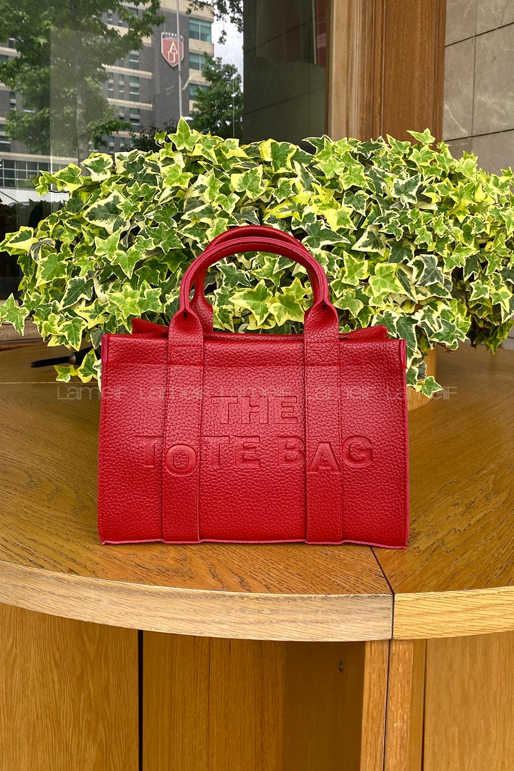 Lamelif Kolon Askılı Tote Bag Kadın El Ve Omuz Çantası Kırmızı