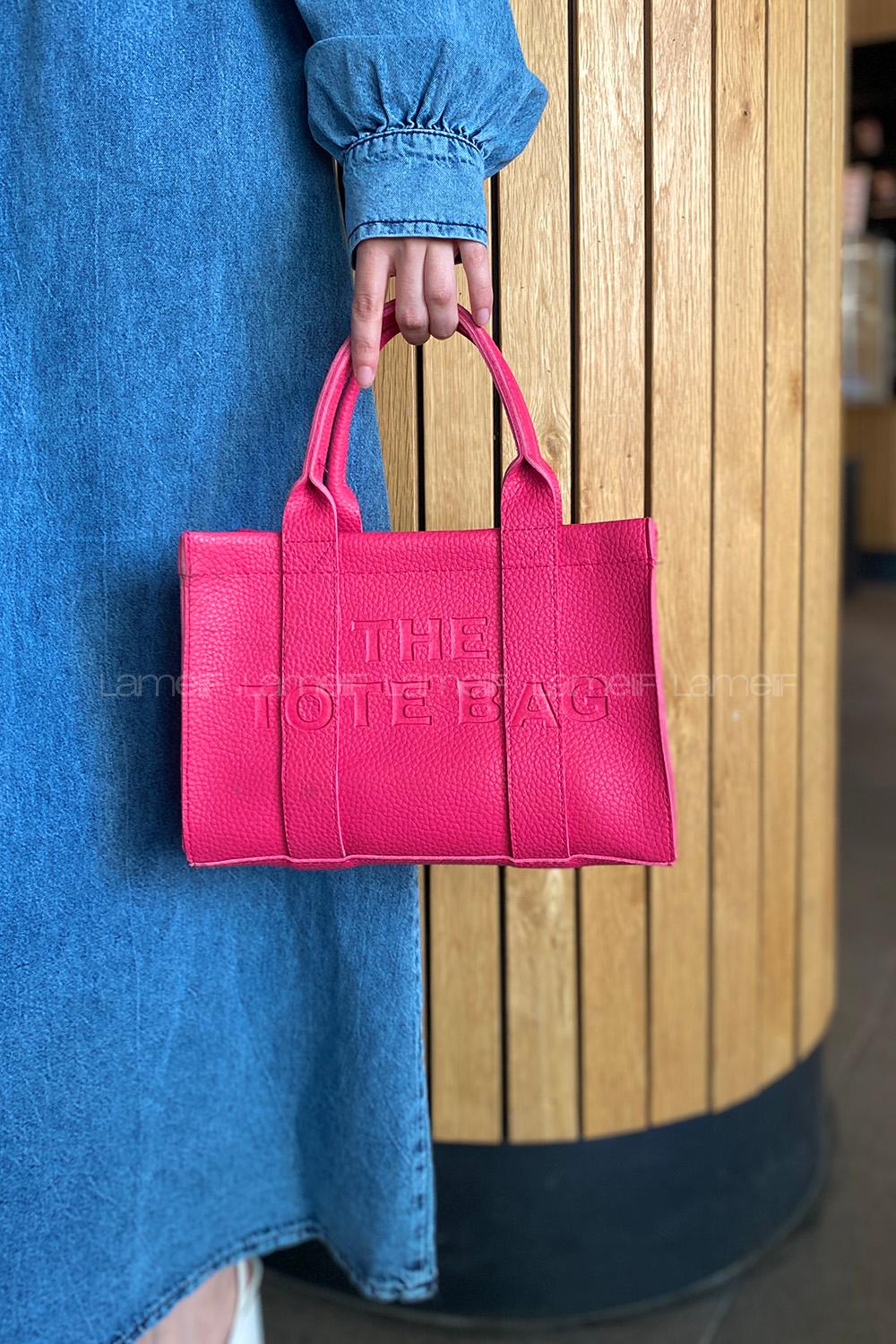 Lamelif Kolon Askılı Tote Bag Kadın El Ve Omuz Çantası Fuşya