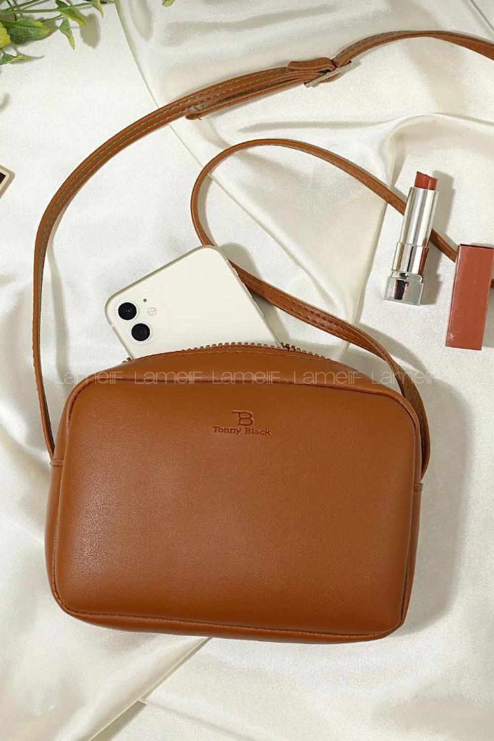 Lamelif Mini Urban Çapraz Askılı Çanta Taba