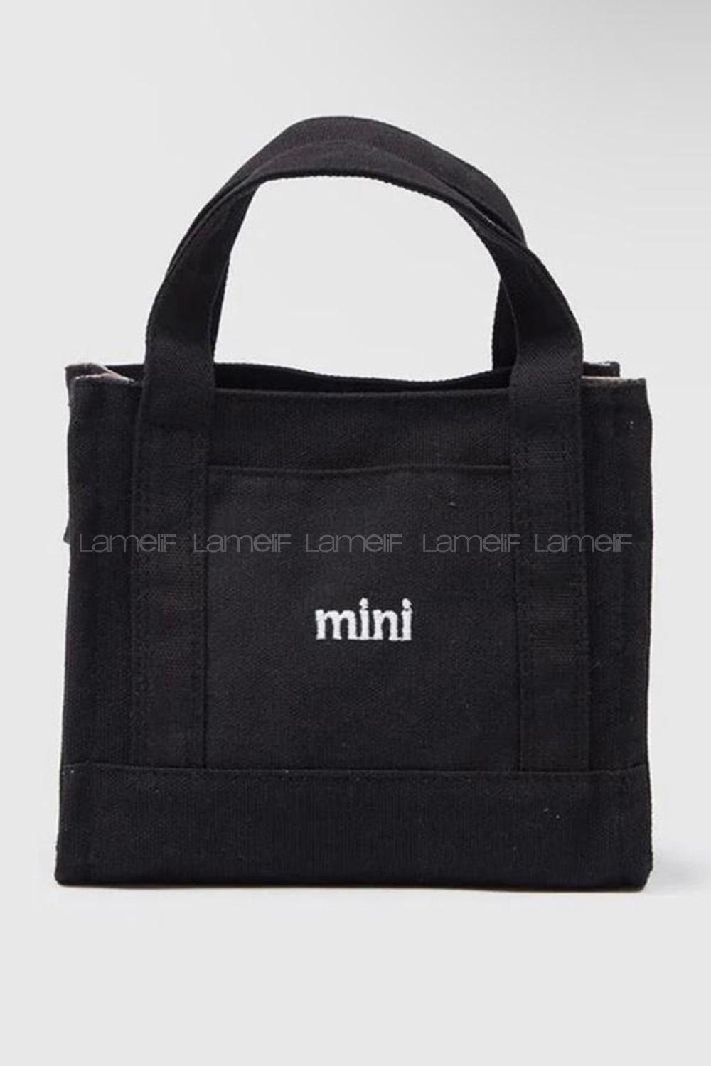 Lamelif Kanvas Mini Kadın Çanta Siyah