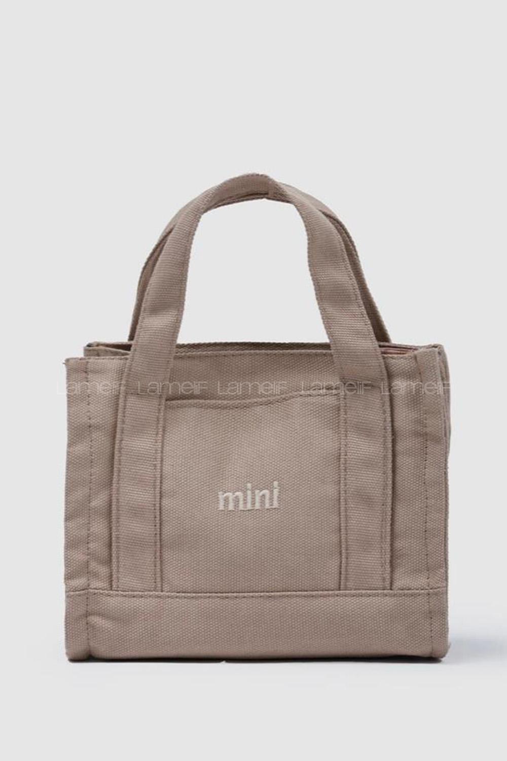 Lamelif Kanvas Mini Kadın Çanta Vizonrengi