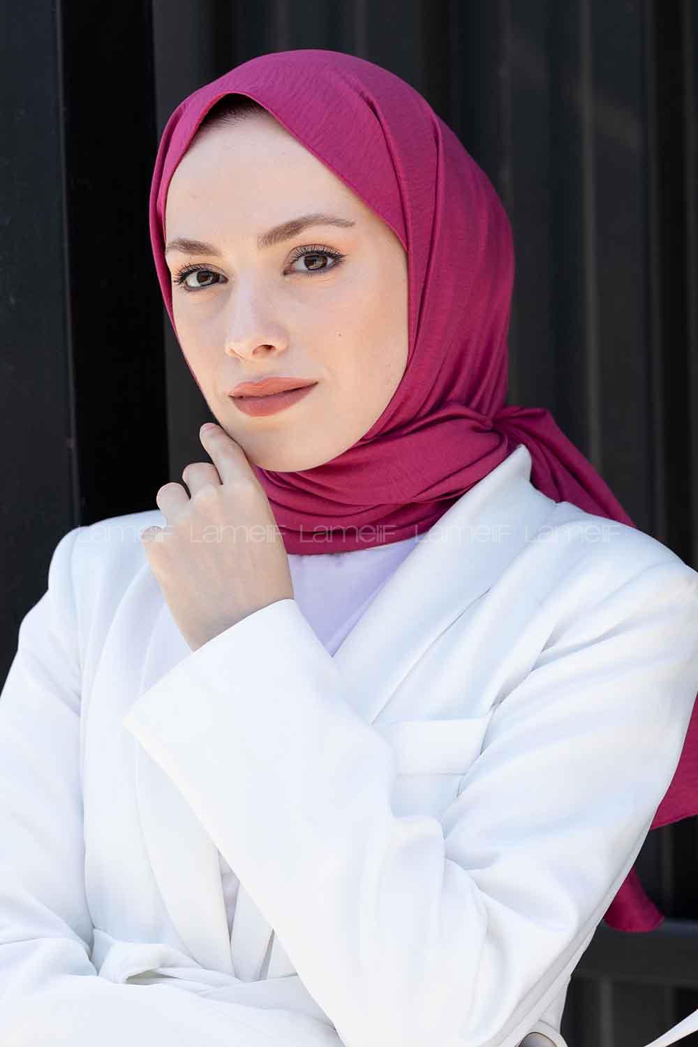 Plum Cotton Fabric Viscose Fabric Straight Shawl