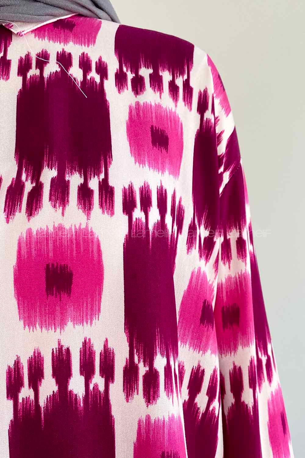 Plum Shirt Collar Long Arm Cotton Printed Shirt