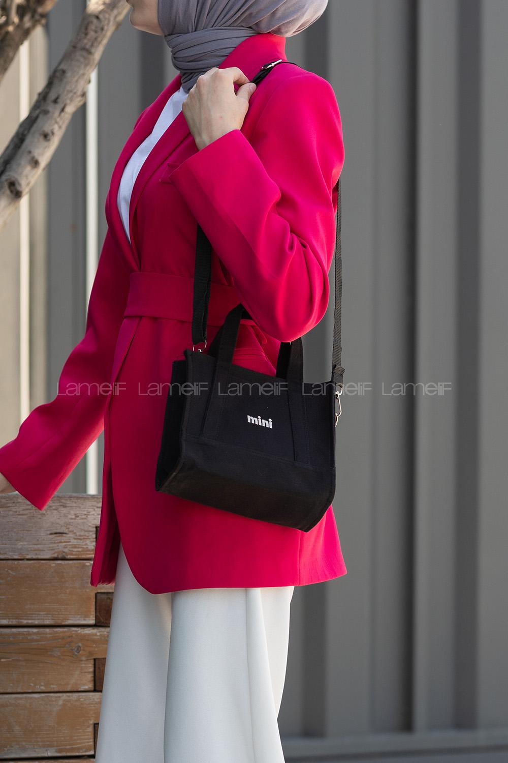 Lamelif Kanvas Mini Kadın Çanta Siyah