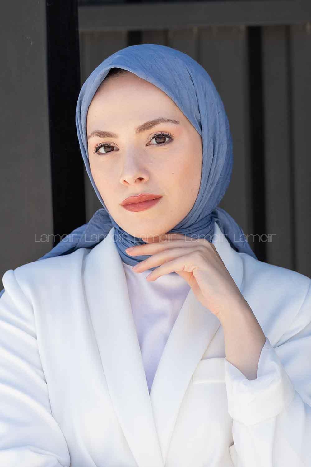 Lamelif Bambu Eşarp Gök Mavi