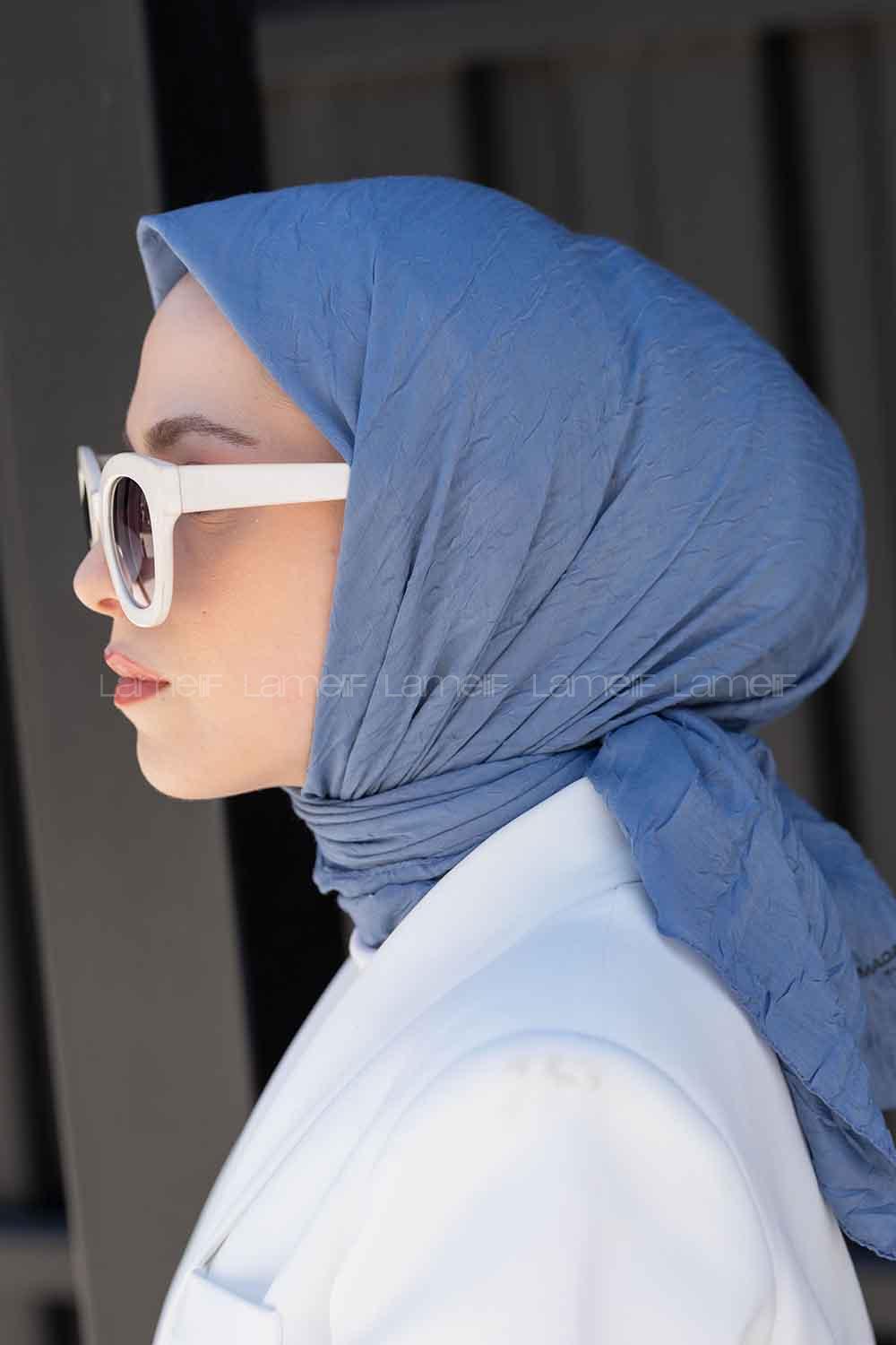 Lamelif Bambu Eşarp Gök Mavi