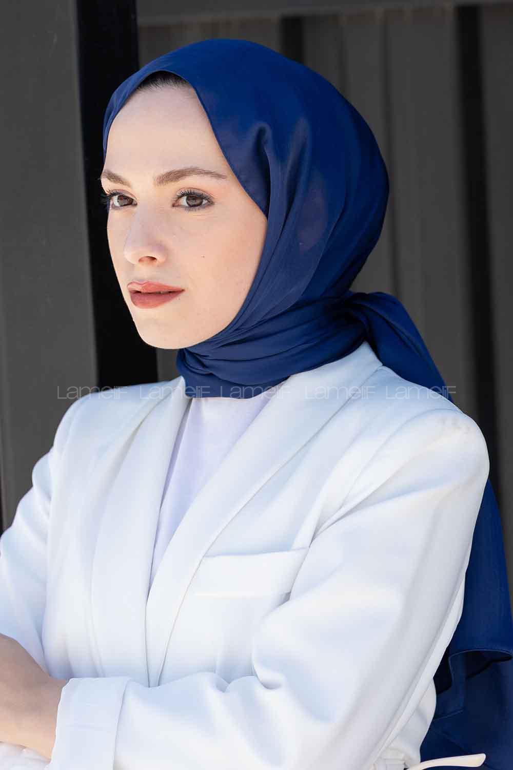 Lamelif Janjan Şal Gece Mavisi