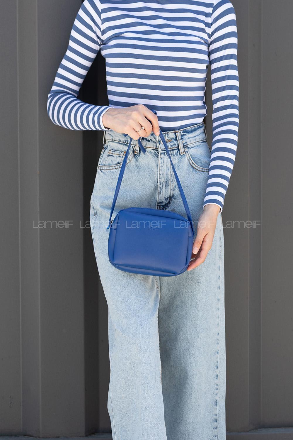 Blue Buckle Skin Hand Bag Bag