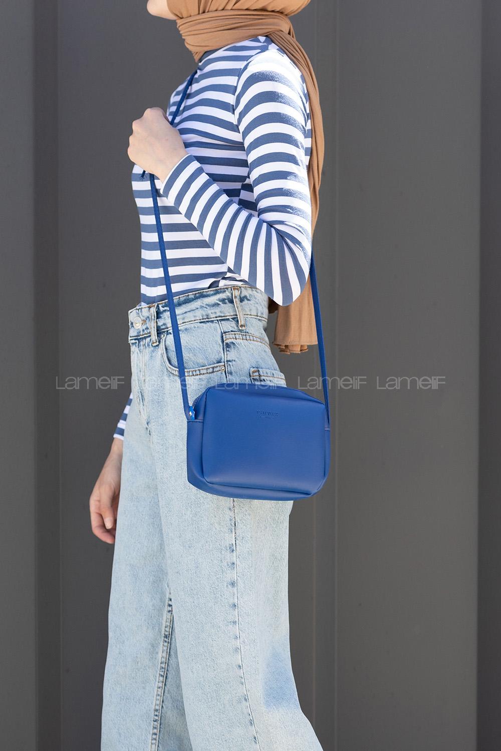 Blue Buckle Skin Hand Bag Bag