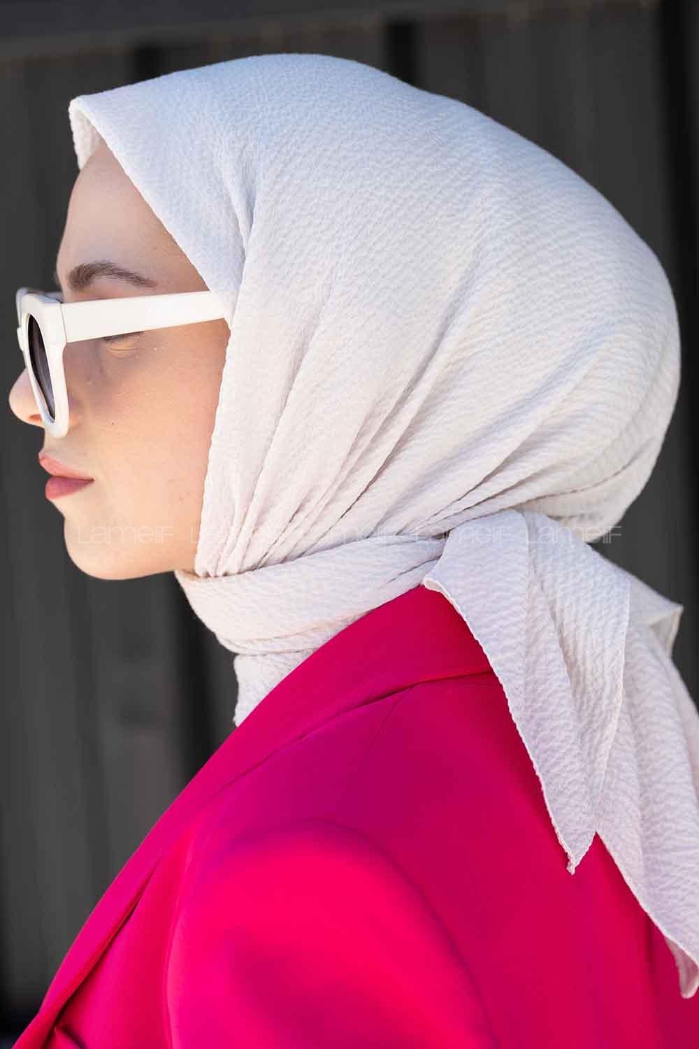 Lamelif Mio Caz Eşarp Ekru