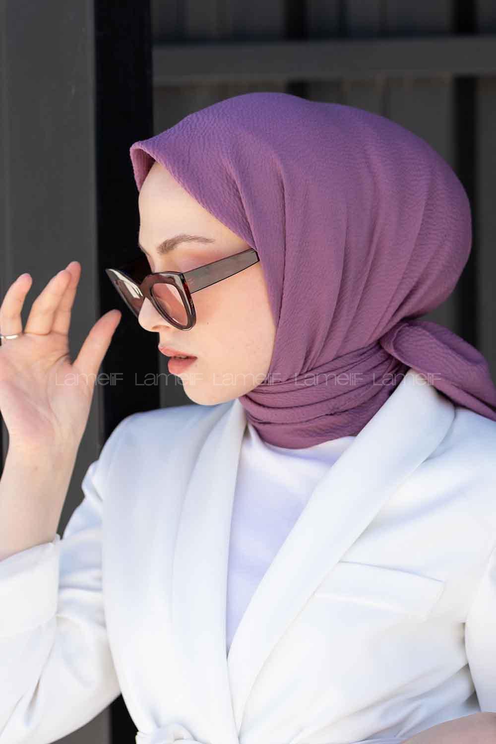 Lilac Cotton Fabric Straight Shawl