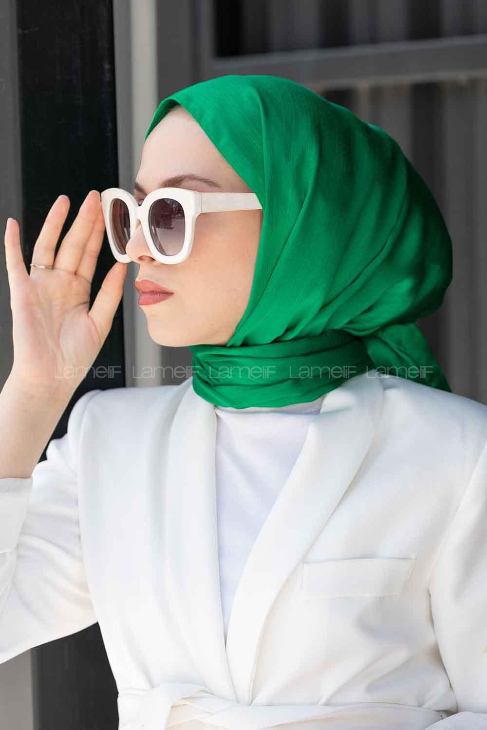 Lamelif Janjan Şal Bennetton Yeşili