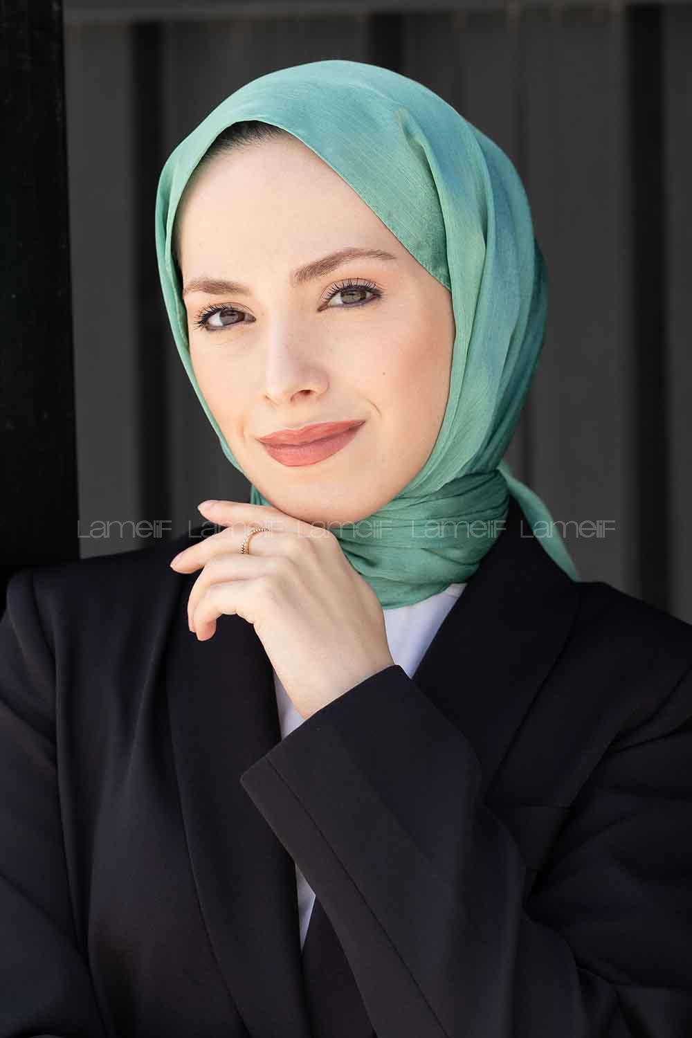 Lamelif Janjan Şal Mint Yeşili