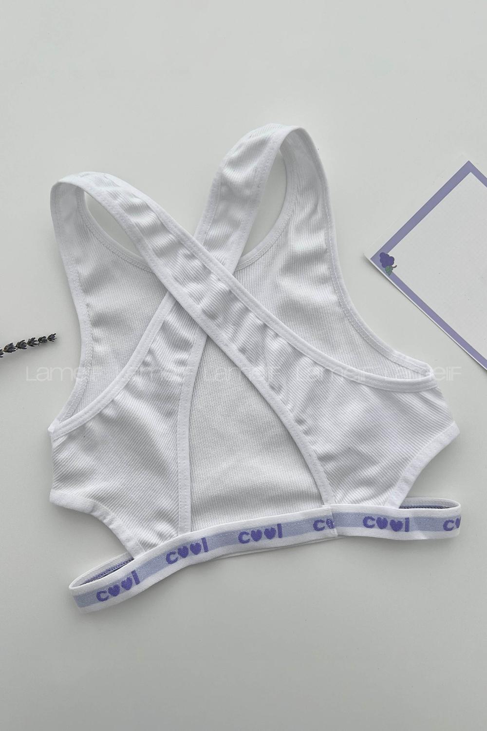 White Cotton Without Underwire Unsupport Bralet