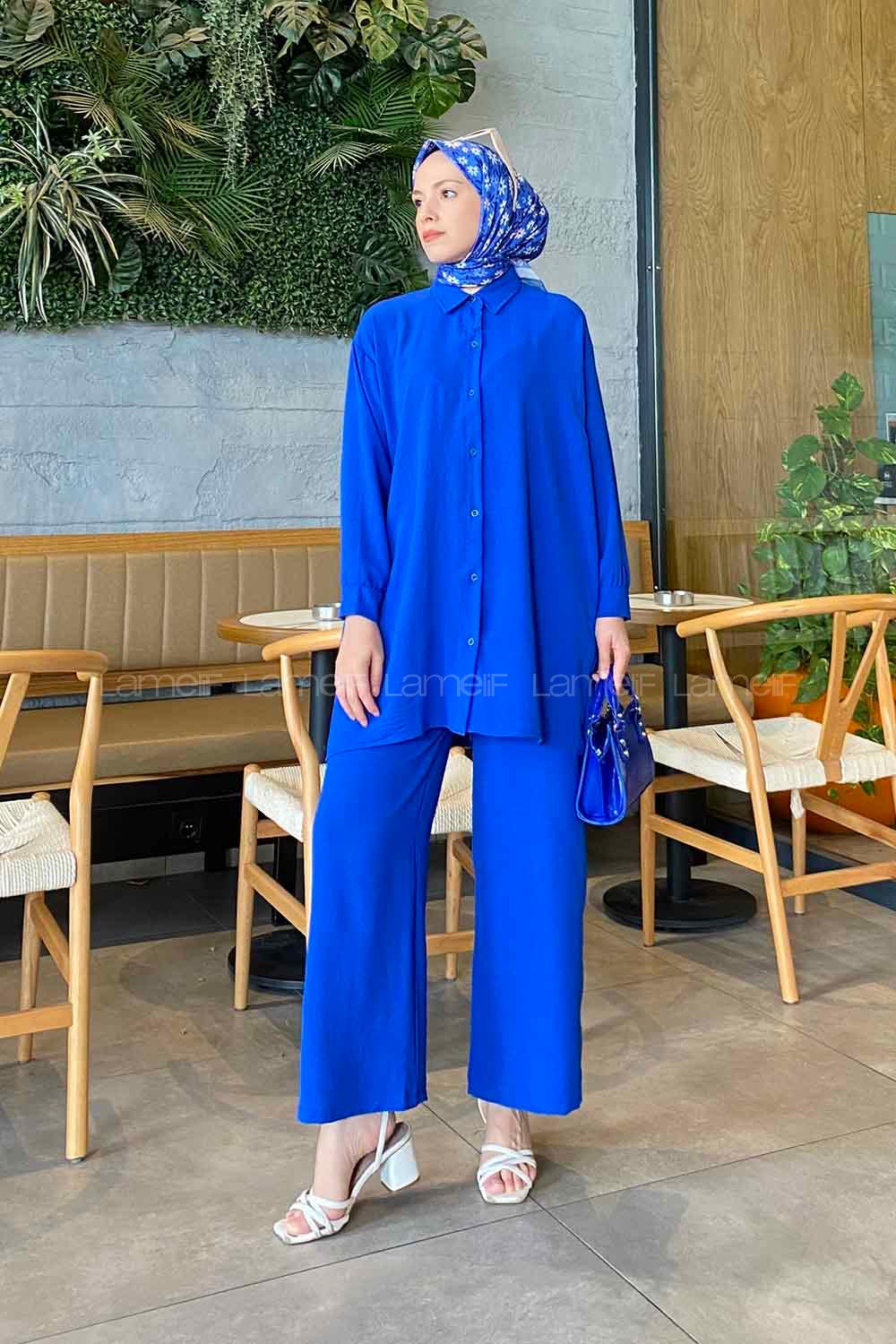 Saxe Shirt Collar Long Arm Buttoned Ayrobin Regular Trousers Comfortable Suit