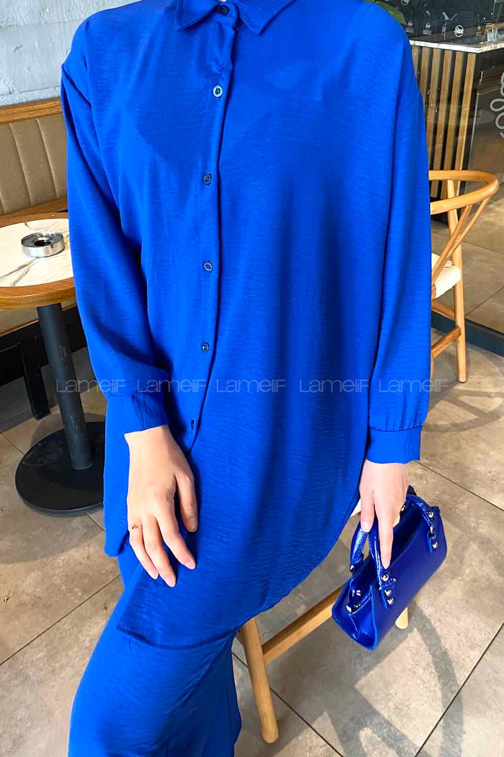 Saxe Shirt Collar Long Arm Buttoned Ayrobin Regular Trousers Comfortable Suit