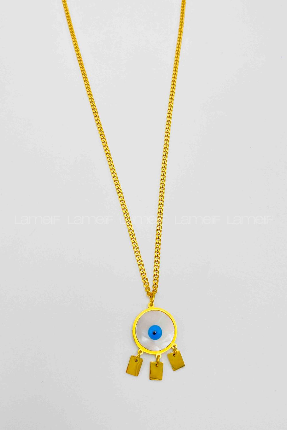 Gold Gold Silver Straight Necklace