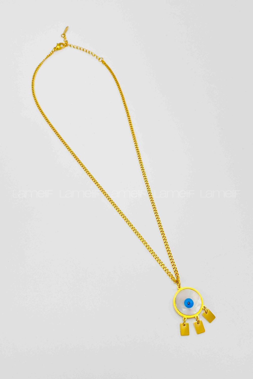 Gold Gold Silver Straight Necklace