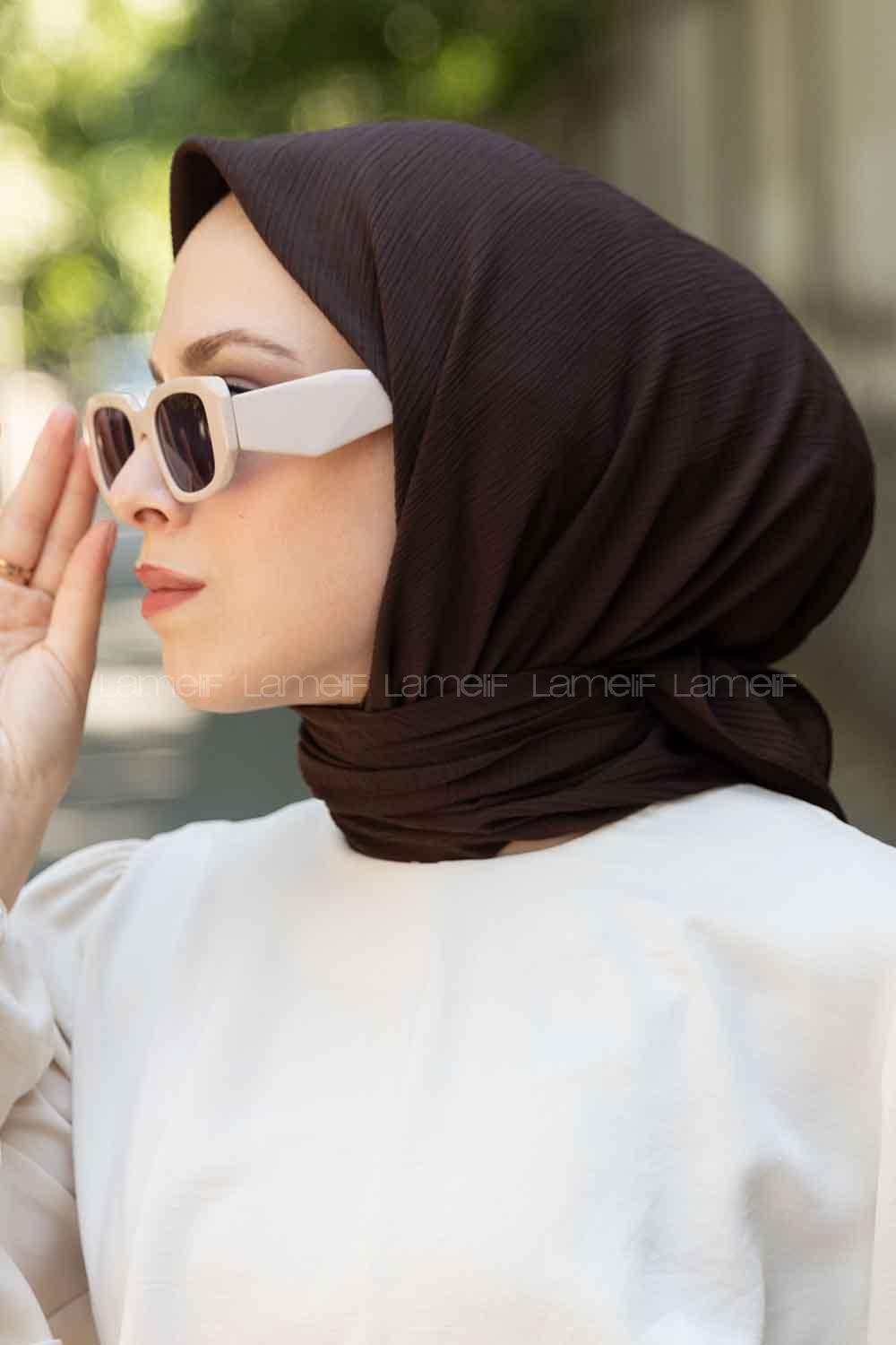 Lamelif Krinkıl Eşarp Acı Kahve
