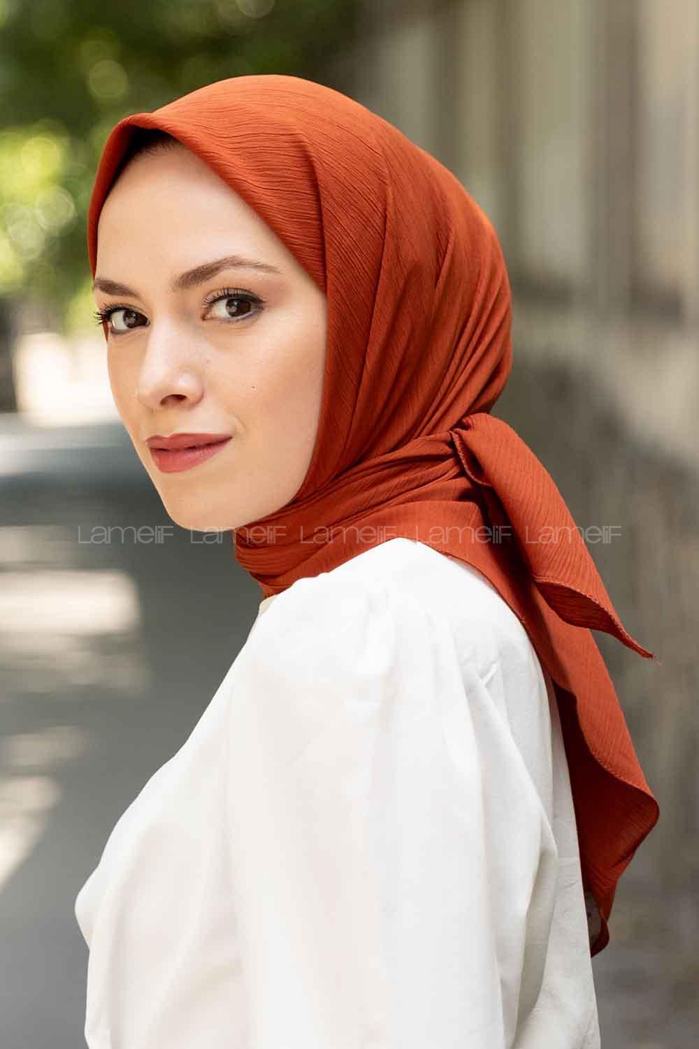 Lamelif Krinkıl Eşarp Kiremit