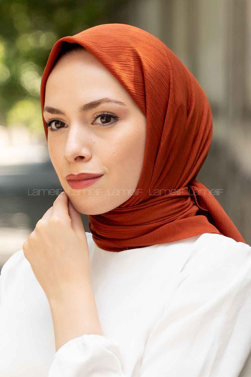 Lamelif Krinkıl Eşarp Kiremit