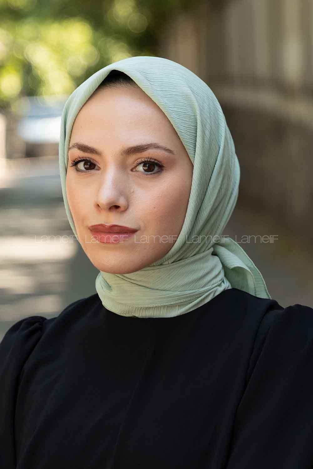 Lamelif Krinkıl Eşarp Su Yeşili