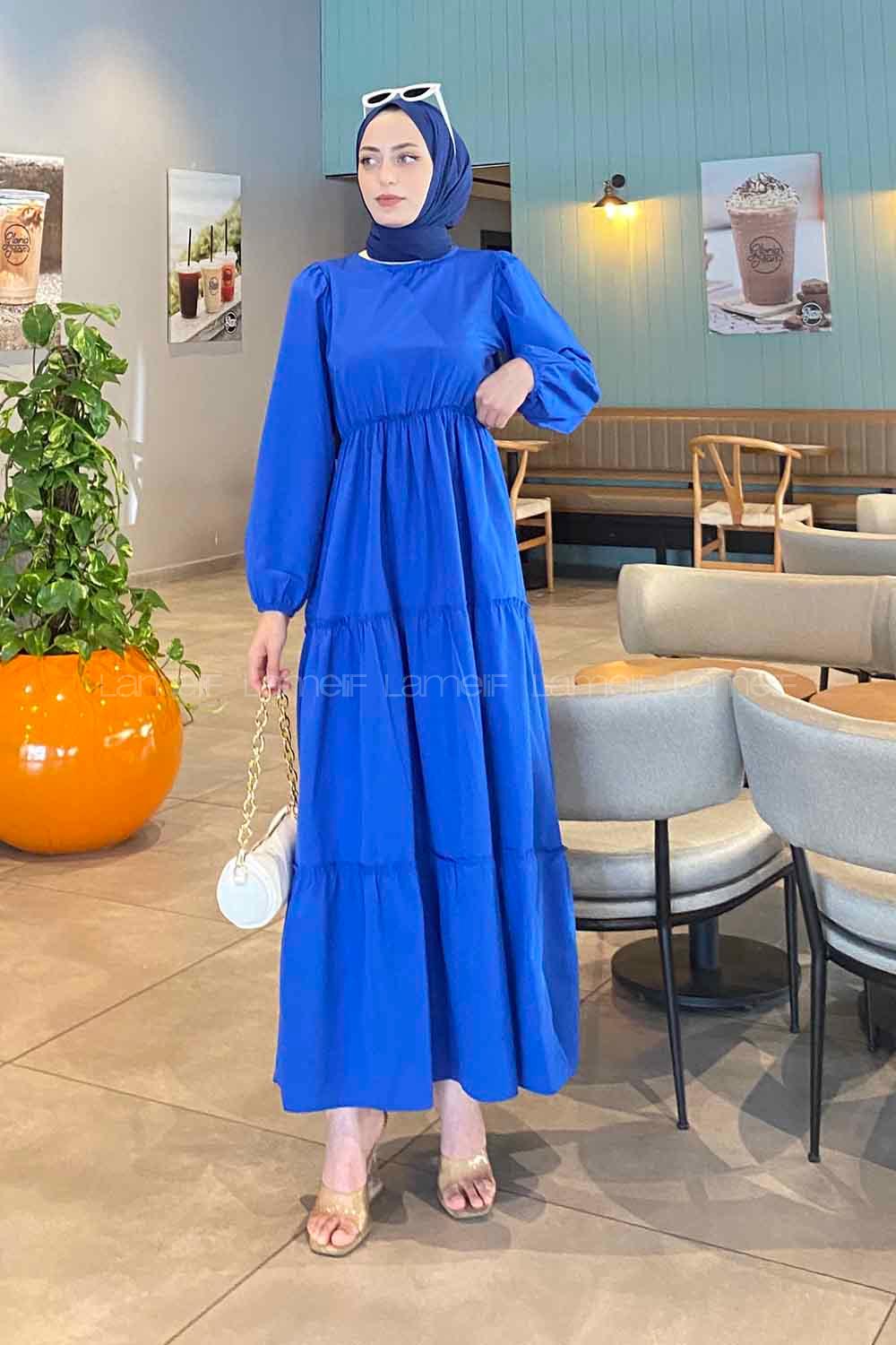 Saxe Crew Neck Cotton Unprinted Dresess