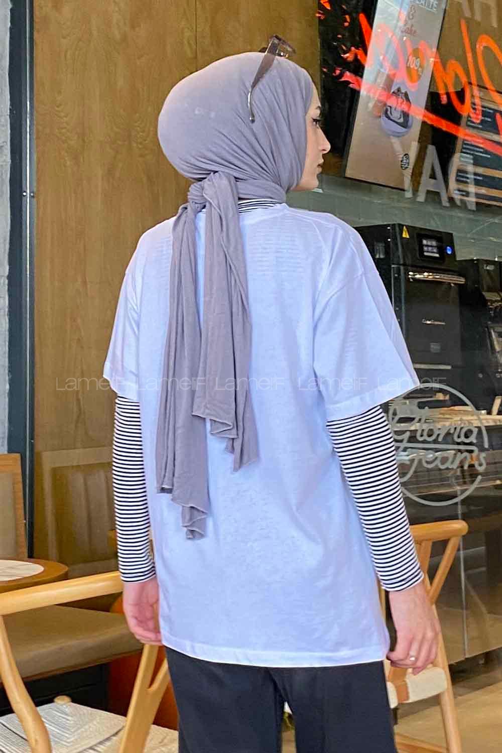 White Crew Neck Short Arm Cotton Printed T-shirt