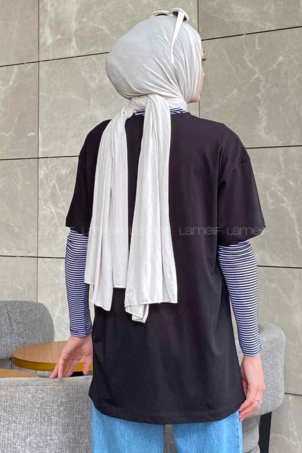 Black Crew Neck Short Arm Cotton Printed T-shirt