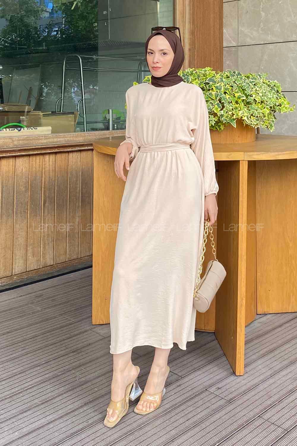 Modalamelif Yarasa Kol Prenses Elbise Taş