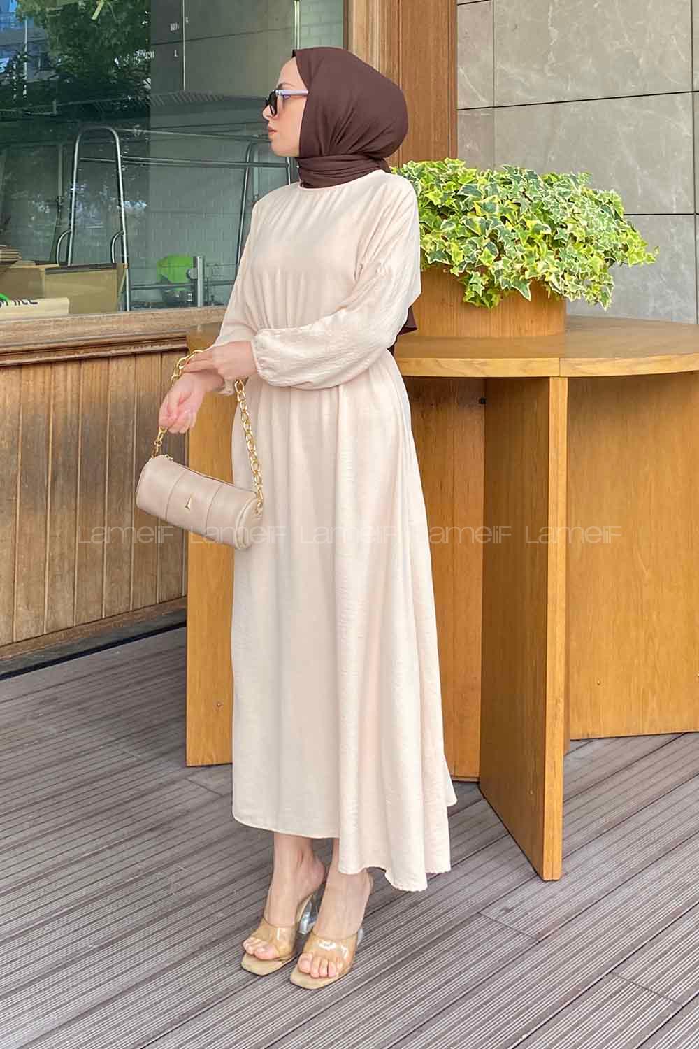 Modalamelif Yarasa Kol Prenses Elbise Taş