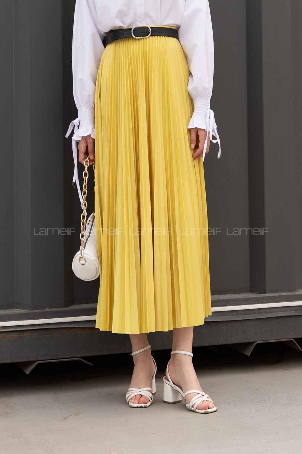 Lamelif Reinna Piliseli Etek Yağ Yeşili