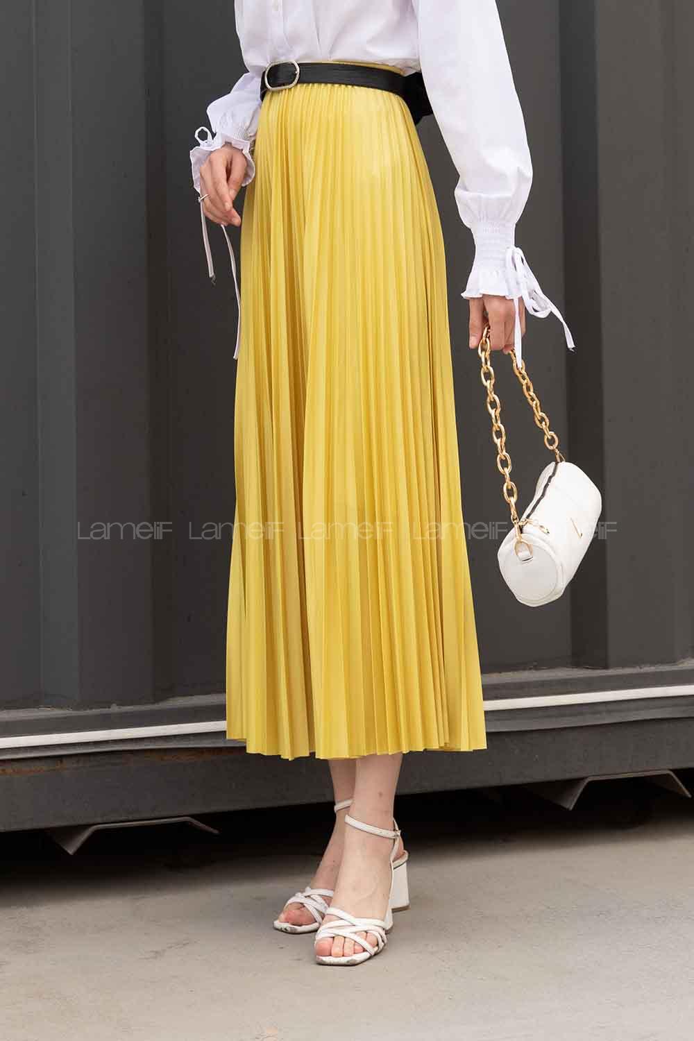 Lamelif Reinna Piliseli Etek Yağ Yeşili