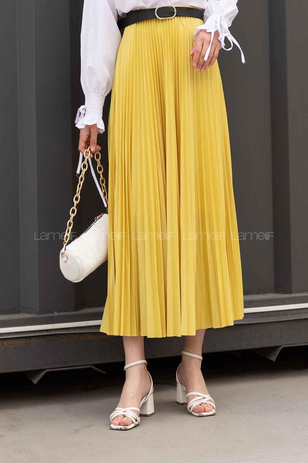 Lamelif Reinna Piliseli Etek Yağ Yeşili