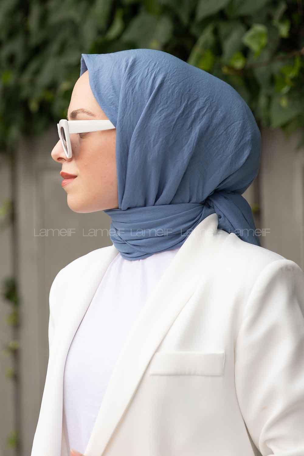 Sky Blue Cotton Fabric Viscose Fabric Straight Shawl