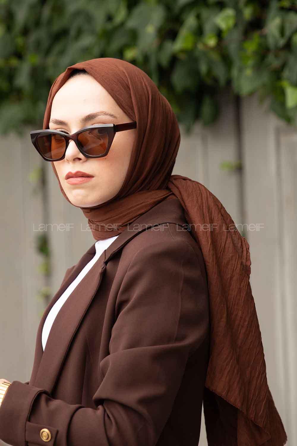 Brown Cotton Fabric Viscose Fabric Straight Shawl