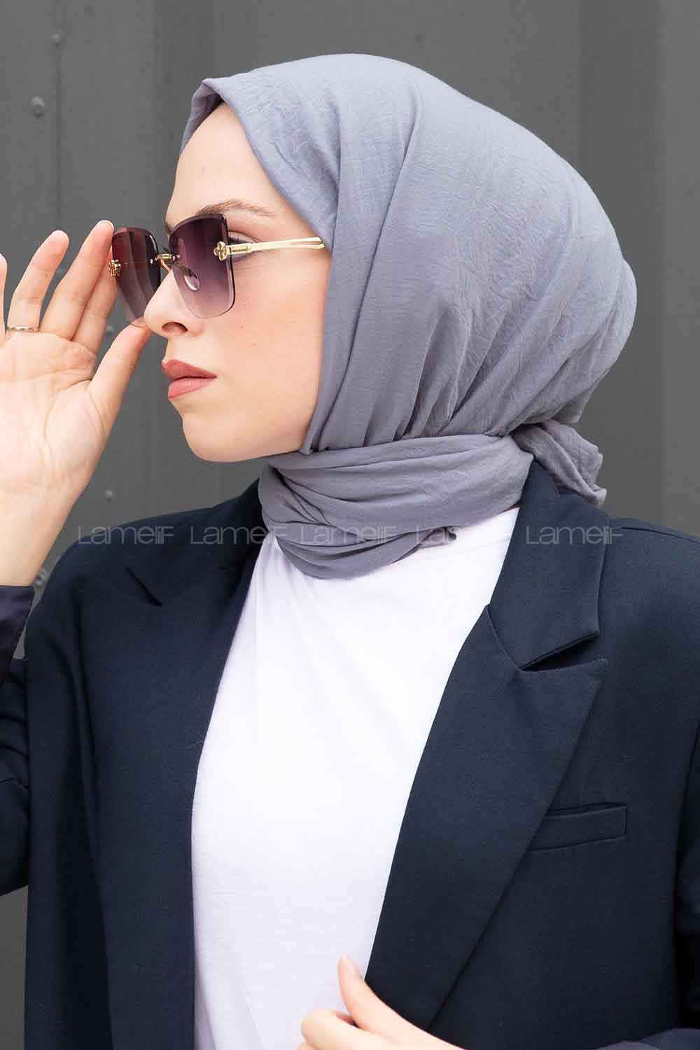 Lamelif Soft Touch Şal Koyu Gri