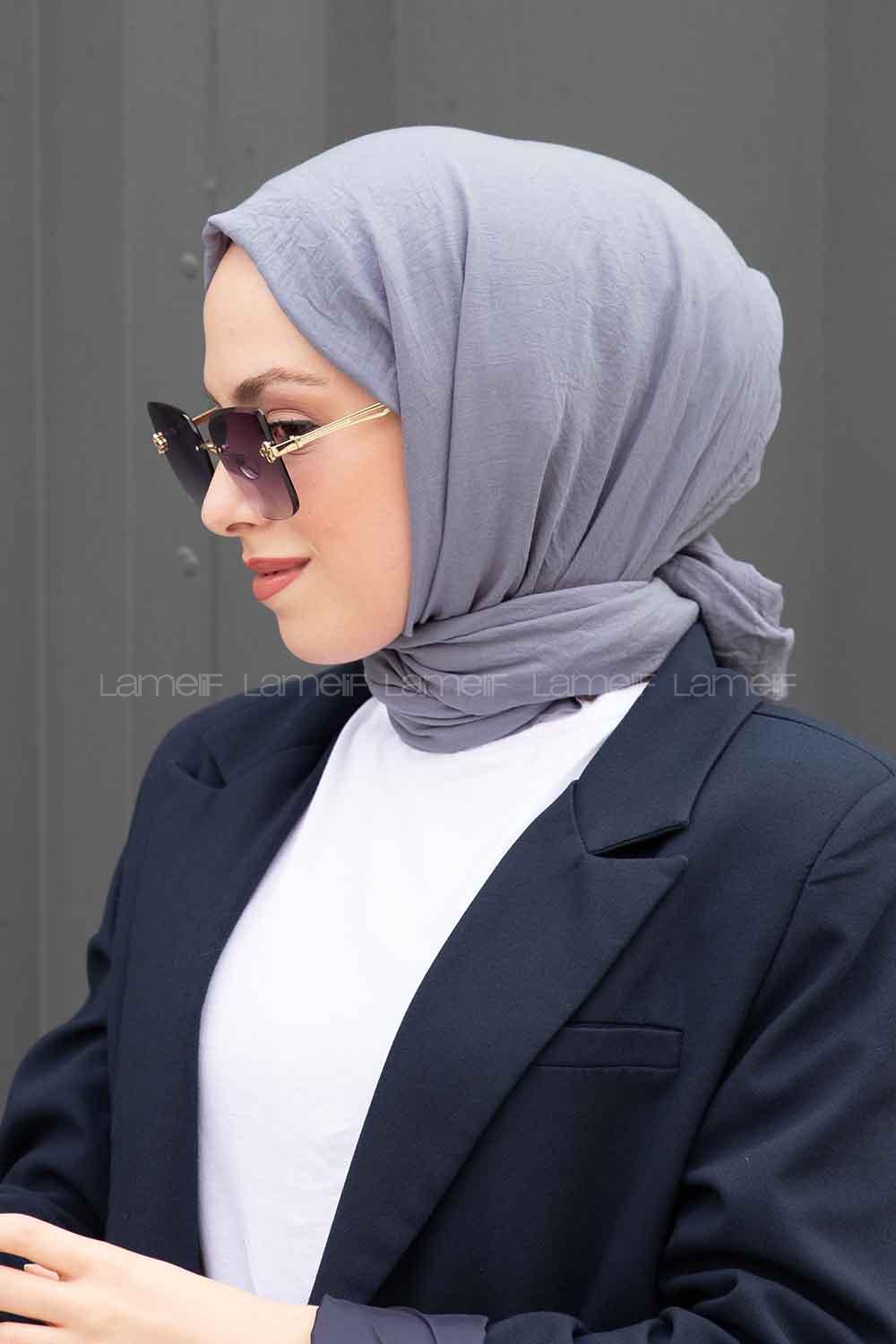 Lamelif Soft Touch Şal Koyu Gri