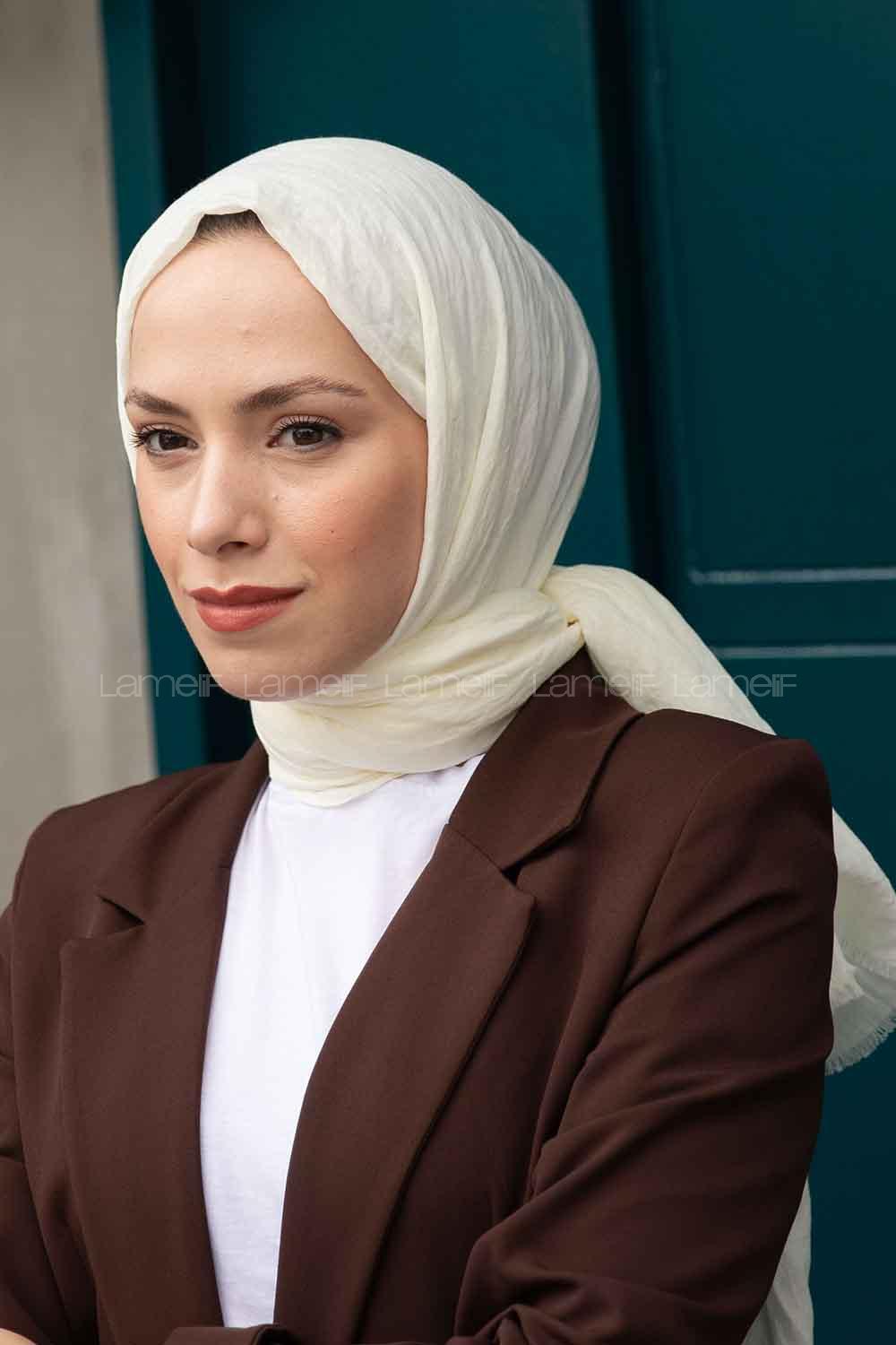 Lamelif Soft Touch Şal Krem