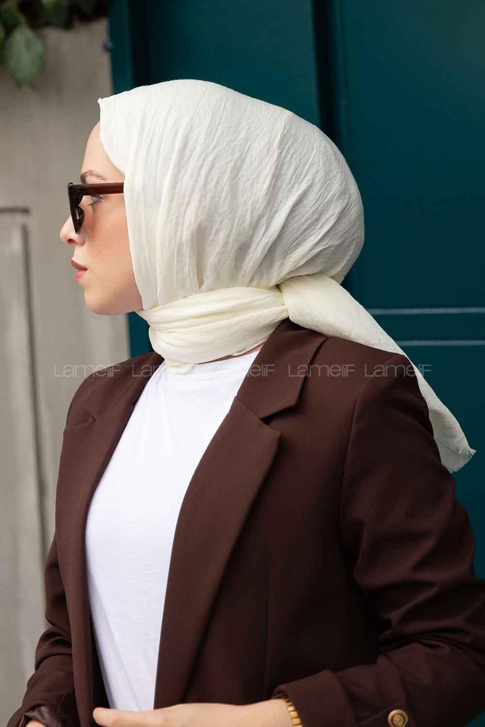 Lamelif Soft Touch Şal Krem